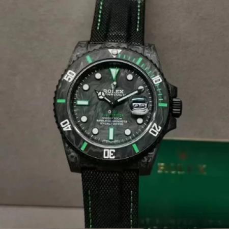VS厂劳力士水鬼DIW定制款绿色刻度黑色表盘碳纤维表壳3135机芯自动机械40mm男士手表