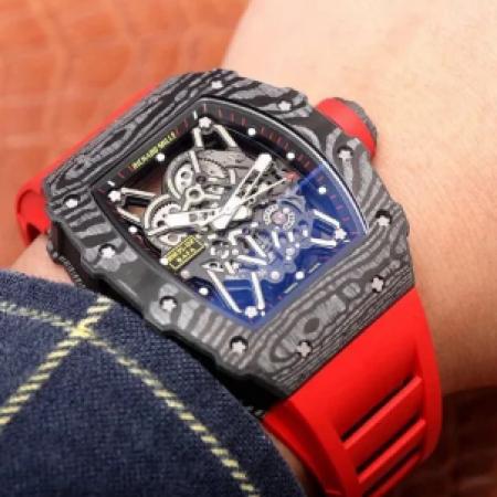 ZF厂理查德米勒男士系列RM35-02红色表带镂空盘自动自动机械上链机芯男士手表