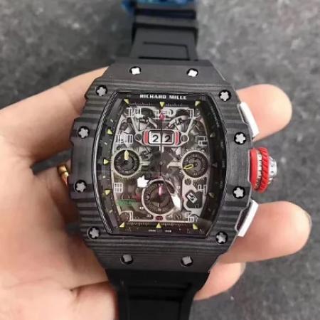 RM厂理查德米勒男士系列RM011-03碳纤维升级版搭载7750自动计时机芯男士手表